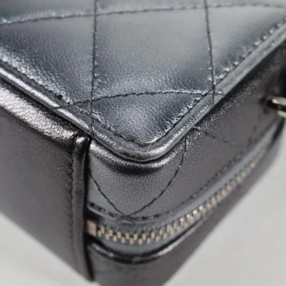 CHANEL Matelasse Chain Shoulder Bag Lamb Skin Silver CC Auth MX038AM - Picture 5 of 16